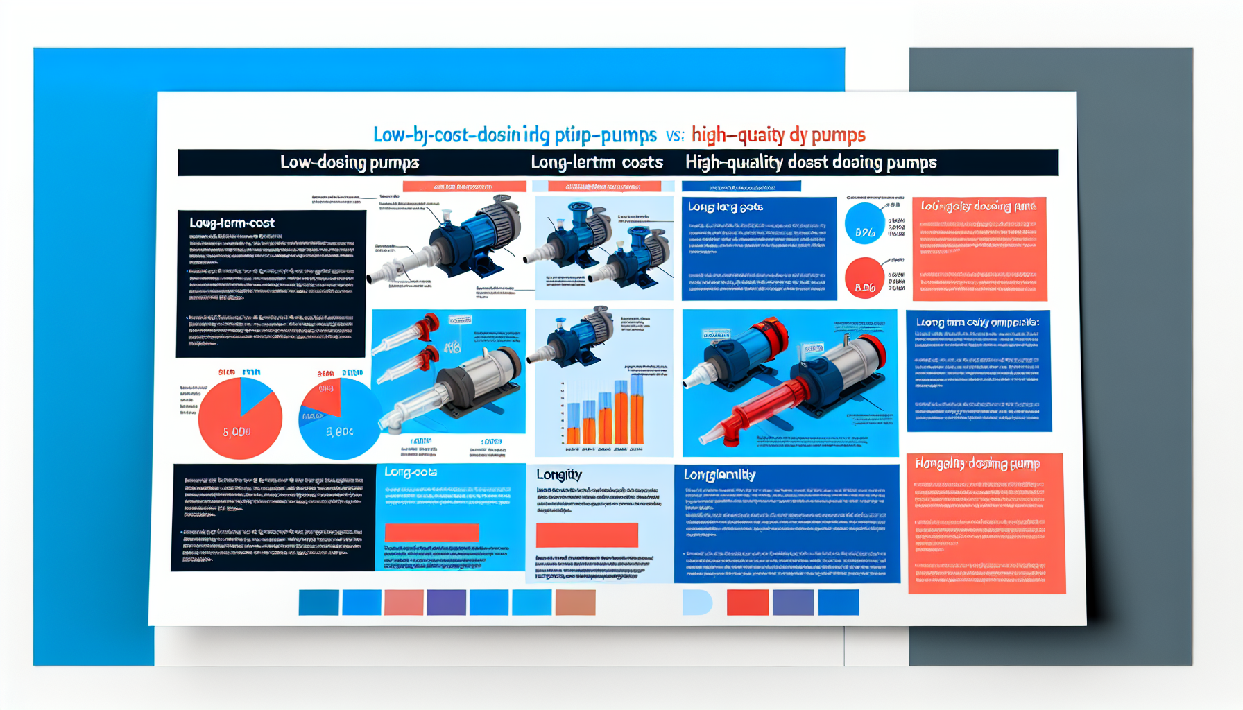 How to Choose the Right Dosing Pump for Your Project 4 Infographic comparing long-term costs and reliability of cheap vs. high-quality dosing pumps.