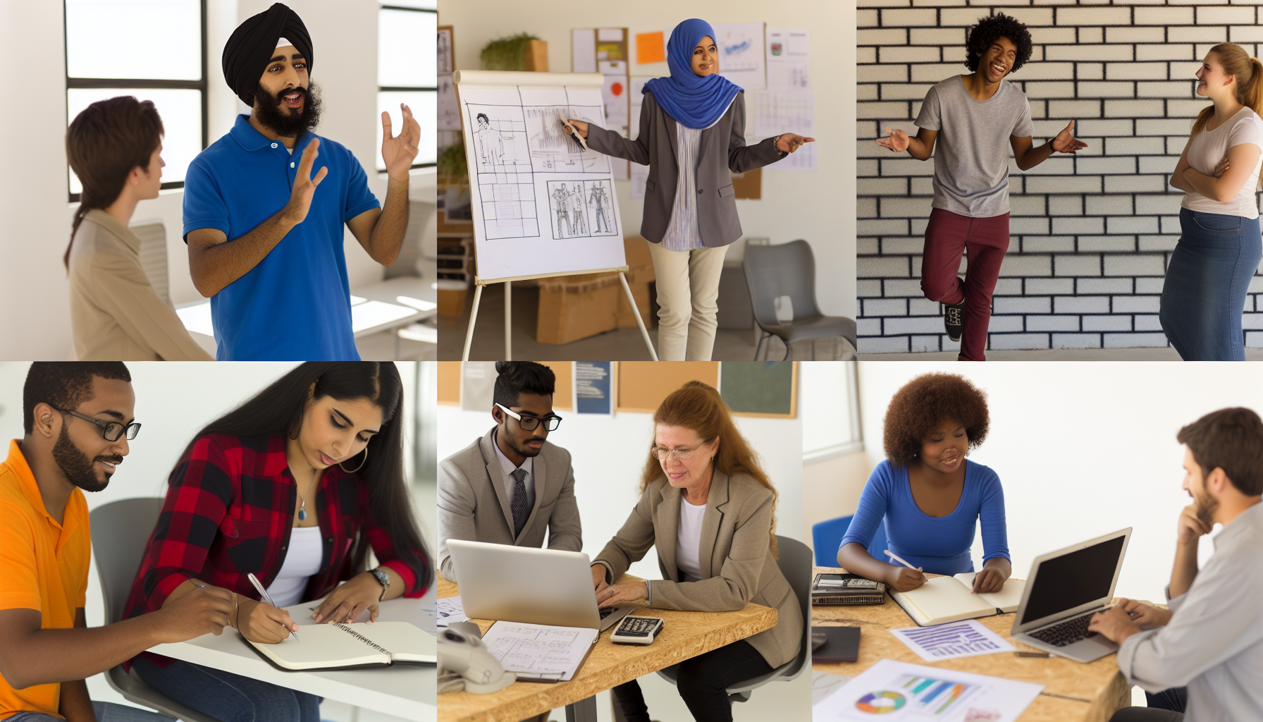 An image of a multi-ethnic team communicating during a collaboration session