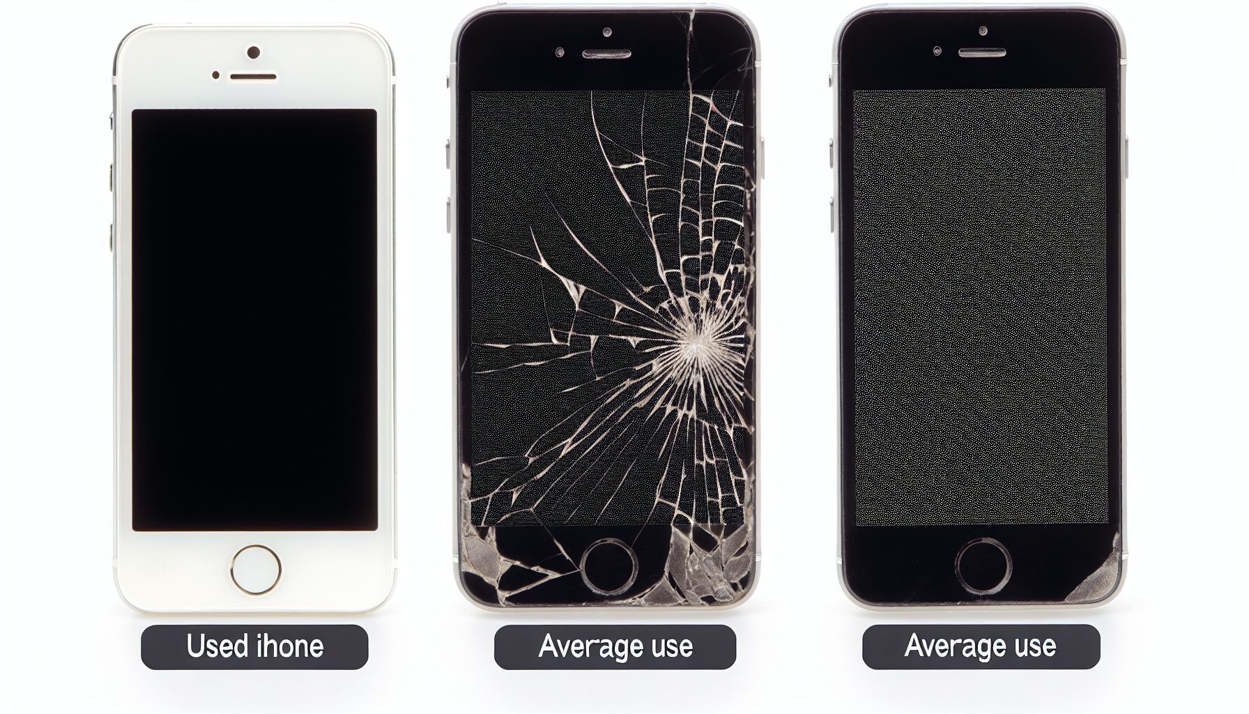 Three Cheap iPhones in different grading conditions